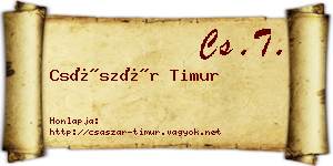 Császár Timur névjegykártya